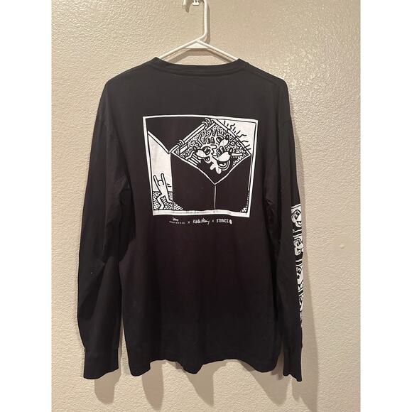 NWOT Disney Stance Mickey Mouse X Keith Haring Black n White Long Sleeve L - Picture 7 of 8